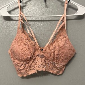 Youmita Lace Solid Mauve Bralette Size Medium